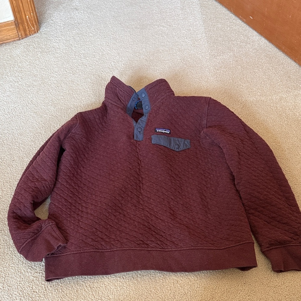 Patagonia Maroon Zip Up Sweater